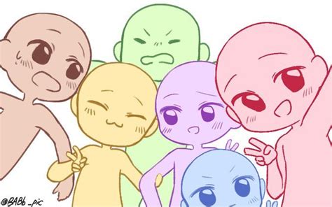 pin        chibii anime poses reference drawing reference