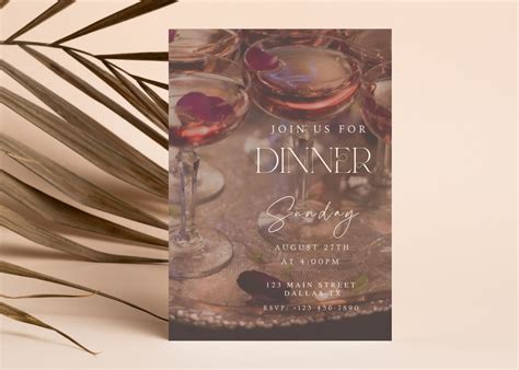 Dinner Party Invitation, Dinner Party Invitation Template, Editable ...