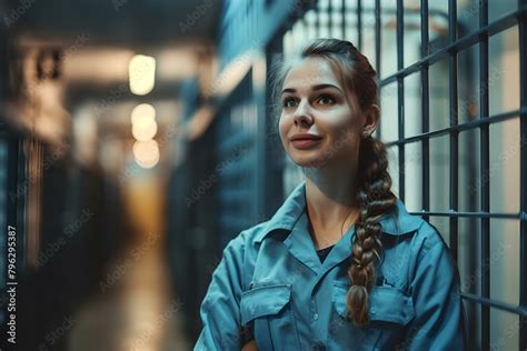 female prison guard  uniform ensuring safety  order  prison
