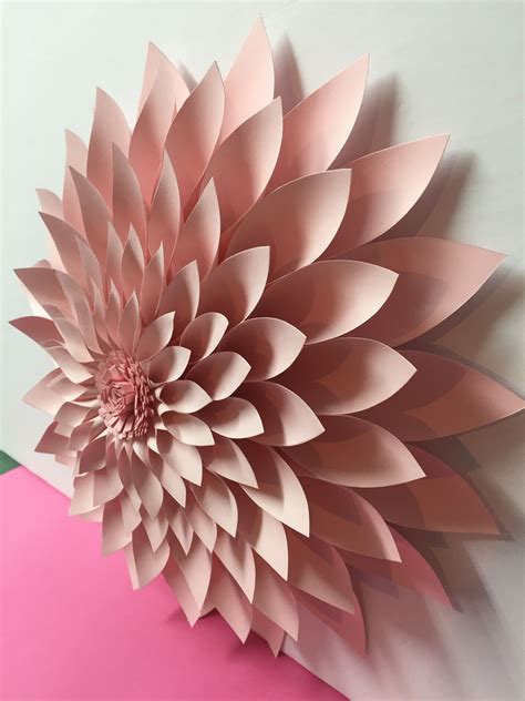 3D paper flower in blush pink. Perfect for any event or backdrop ...