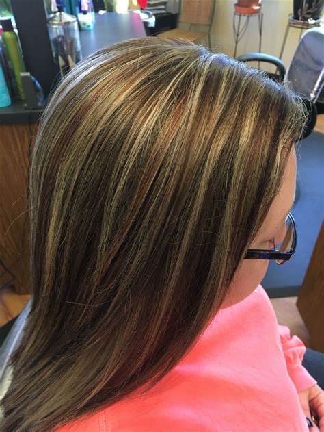 Brown, blonde, brown copper multi tonal color. Done by Lindsey Gonzales
