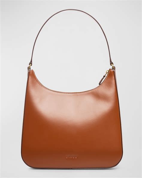 Staud Ollie Zip Leather Shoulder Bag | Neiman Marcus