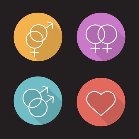 Conjunto de iconos planos lineales de larga sombra de relaciones
