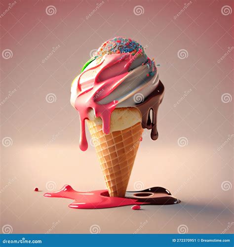 Melting ice cream balls stock illustration. Illustration of fresh
