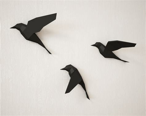 Printable 3d Paper Bird Template
