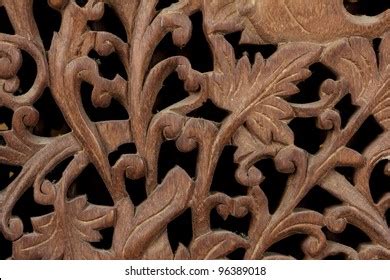 Teak Wood Carving Background Stock Photo 96389018 | Shutterstock