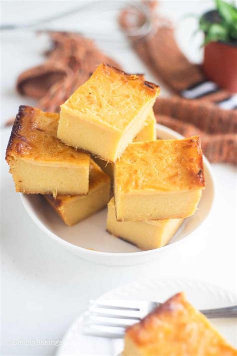 cassava cake  full  coconut condensed milk  topped