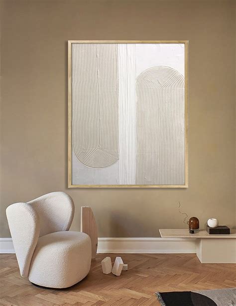 Minimalistische Gips Wall Art Beige 3D Gips Schilderij - Etsy Nederland ...