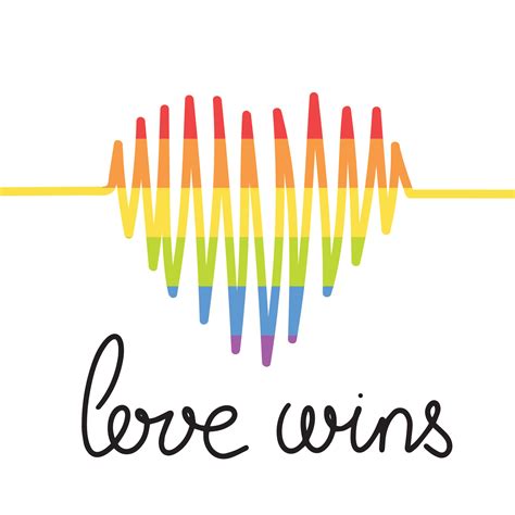 Love wins square banner with heart and rainbow. 22280049 Vector Art at