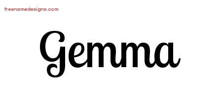 Handwritten Name Tattoo Designs Gemma Free Download - Free Name Designs