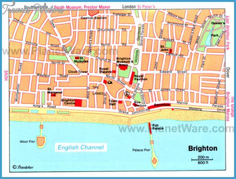 BRIGHTON MAP - TravelsFinders.Com