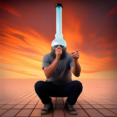 Huge bong made out of indestructible glass , dynamic contrast, depth