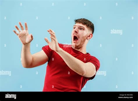 I'm afraid. Fright. Portrait of the scared man. Business man standing ...