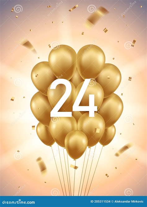 24th Year Celebrating Anniversary Logo Design Cartoon Vector ...