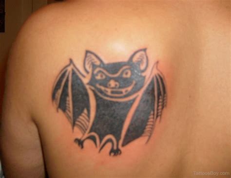 Black Bat Tattoo On Back - Tattoos Designs