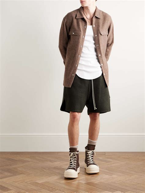 RICK OWENS Straight-Leg Cashmere-Felt Drawstring Shorts for Men | MR PORTER