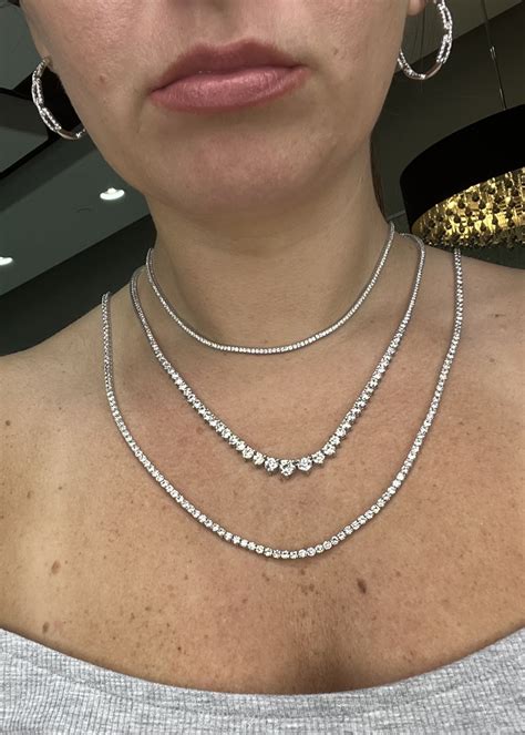 14kW 11.09ctw Natural Diamond Tennis Necklace. A Beloved Classic ...