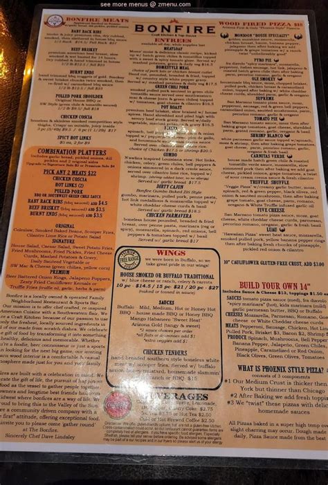Online Menu of Bonfire Craft Kitchen & Tap House Restaurant, Surprise ...