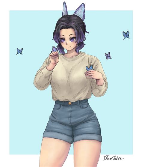kochou shinobu kimetsu  yaiba drawn  dismaiden danbooru