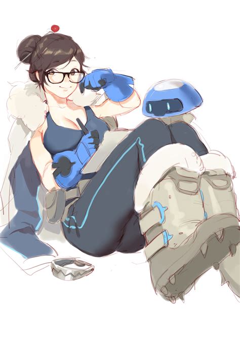 Safebooru - 1girl absurdres black-framed eyewear breasts brown eyes