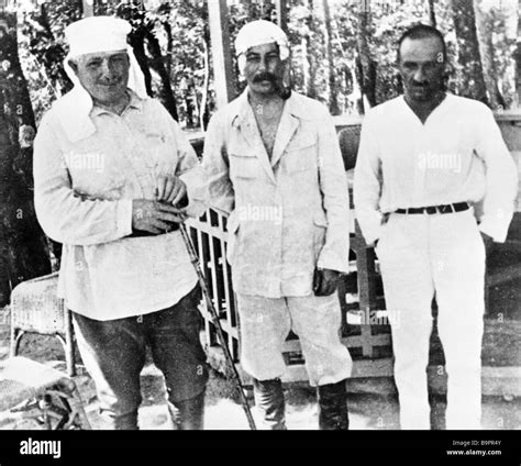 Josef Stalin center and Anastas Mikoyan right on vacation Stock Photo ...