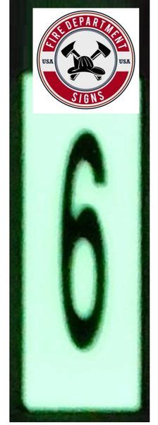 PHOTOLUMINESCENT DOOR NUMBER 6 SIGN (GLOW IN DARK ALUMINUM SIGN) | HPD ...