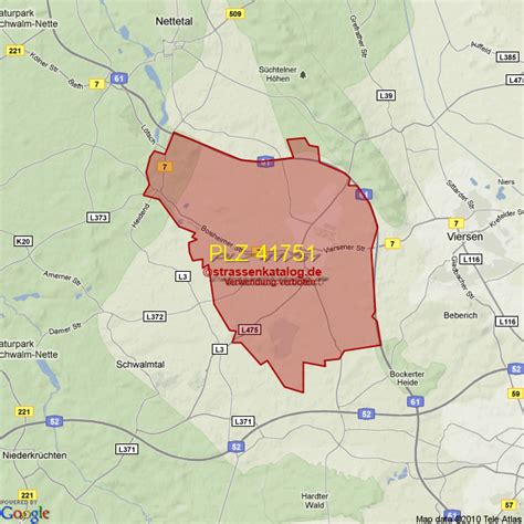 Postleitzahlgebiet 41751 - PLZ