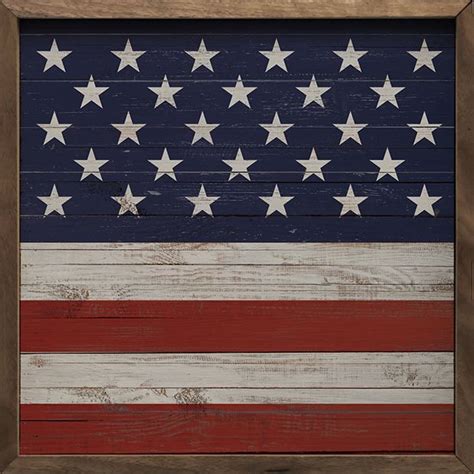 square flag framed wall art antique farmhouse