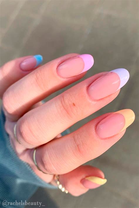 Cute Spring Pastel Nail Colors | Spring acrylic nails, French tip ...