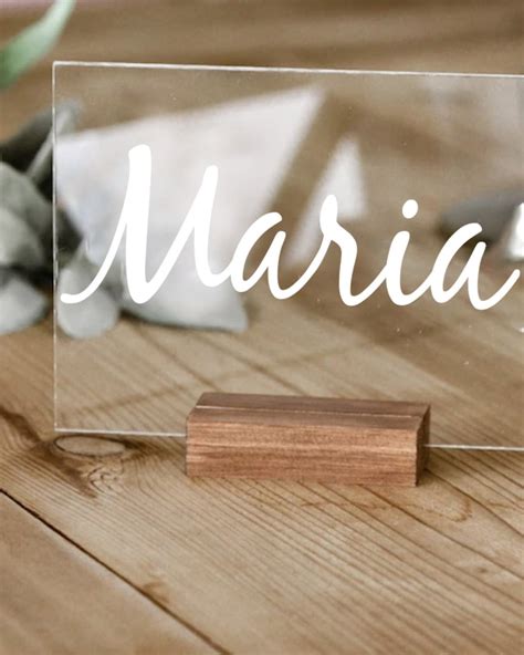 Set di 5 Targhette Segnaposto in Plexiglass Trasparente Personalizzati