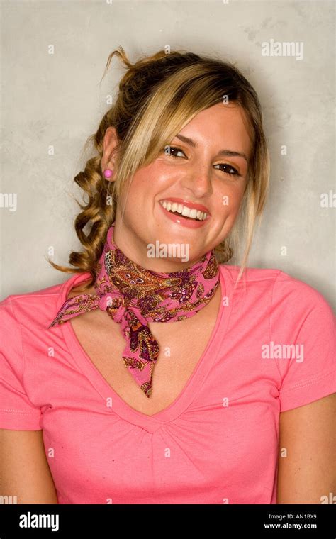 happy  woman smiling stock photo alamy