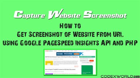 How to Capture Screenshot of Website from URL using PHP - CodexWorld