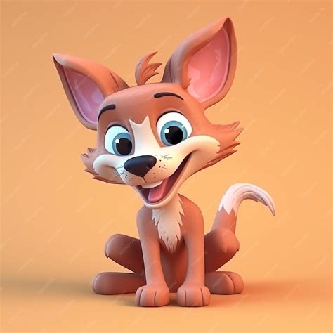 Coyote de dibujos animados bebé coyote coyote personaje 3d coyote icono
