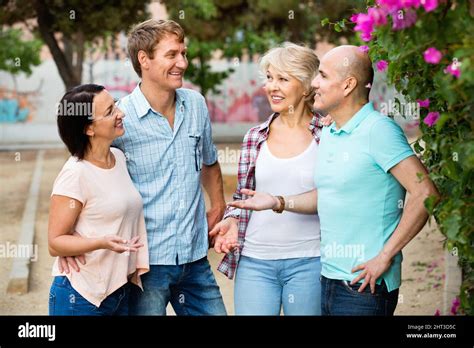 mature cheerful males females  res stock photography  images alamy