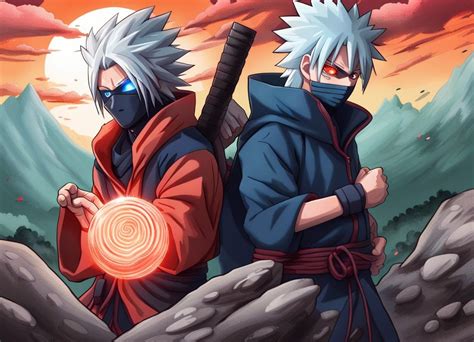 shinobi kakashi  madara uchiha  huge rasengan  hokage mountain