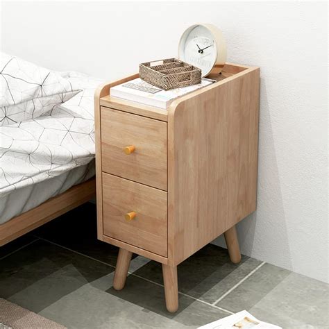 solid wood minimalist bedside table   drawers vintage ultra