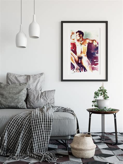 Naked Men Art Male Figure Gay Art Print Erotic Art Painting | Etsy UK