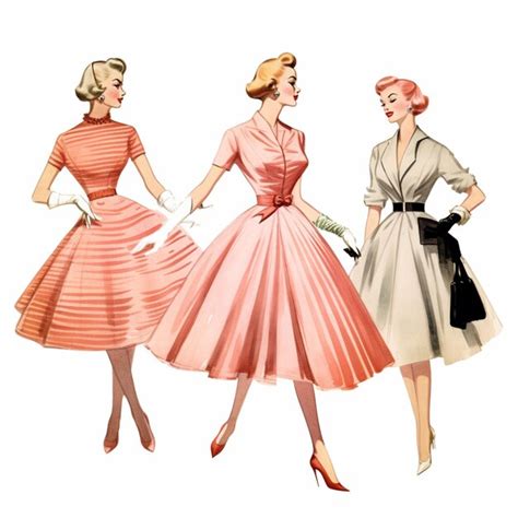Premium Photo | Three women in dresses are standing in a line generative ai