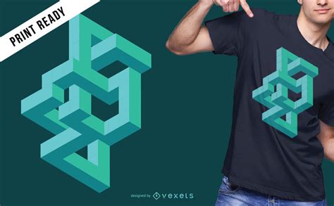 Abstract Optical Illusion T-shirt Design Vector Download