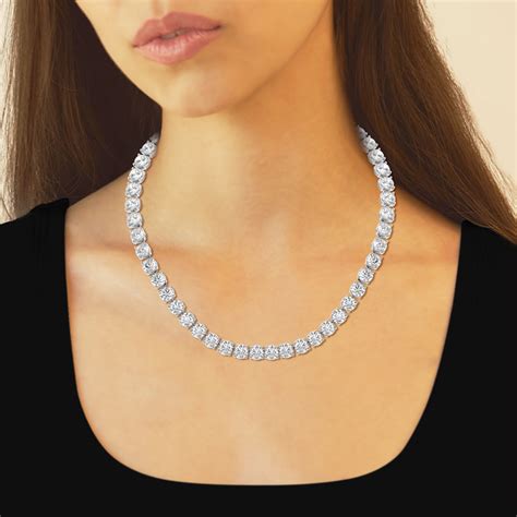 ctw  lab grown diamond tennis necklace grownbrilliance