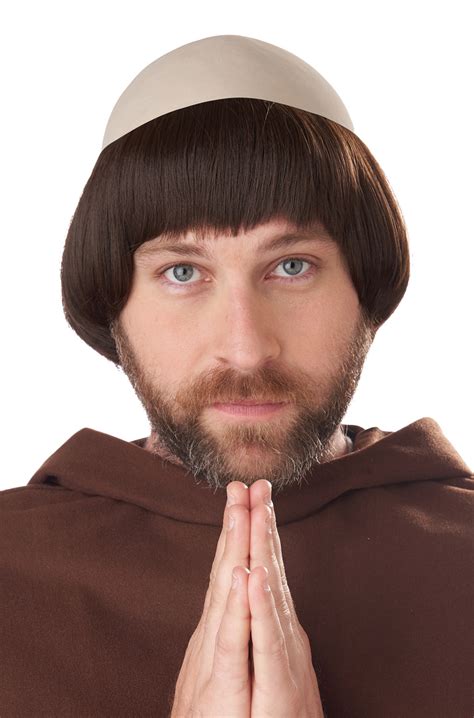 Medieval Friar Adult Wig with Bald Cap - PureCostumes.com