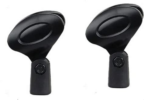 Black Modern Microphone Mic Clip Holder for Mic Stand (Pack of 2 ...