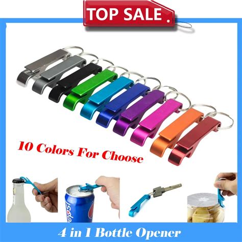 Solid Aluminum Personalized Beer Bottle Opener Keychain, Pocket Beer ...