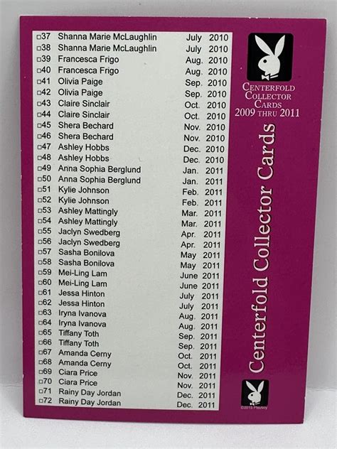 Playboy Centerfold Collectors Cards 2009-2011 Choose Your Playmate | eBay