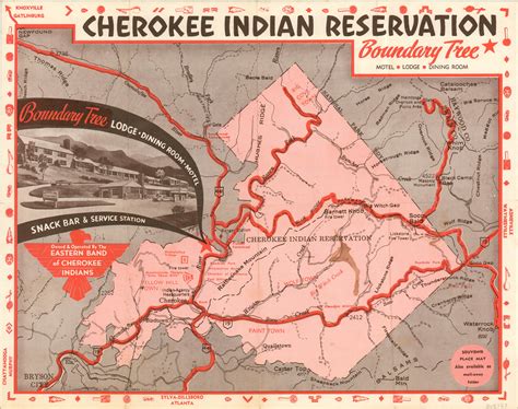 Tourist Map of Qualla Cherokee Indian Territory (circa 1950s) : r/MapPorn