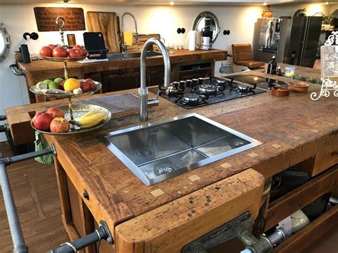 INDUSTRIAL Style Kitchen Island Entirely in Solid Wood - Etsy