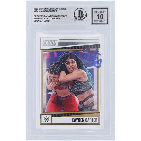 Kayden Carter WWE Autographed 2022 Panini Chronicles Score #194 Beckett
