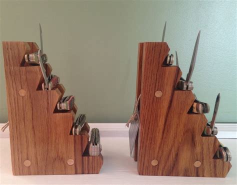Handmade Oak Wooden Pocket Knife Display Stand | Etsy