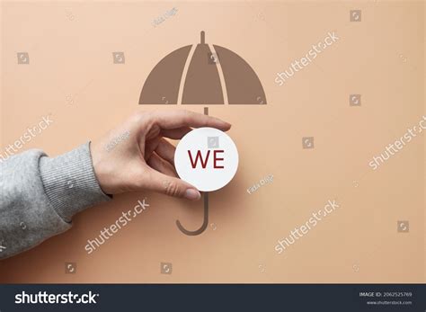 Silhouette Umbrella Word We Under Symbol Stock Photo 2062525769 ...