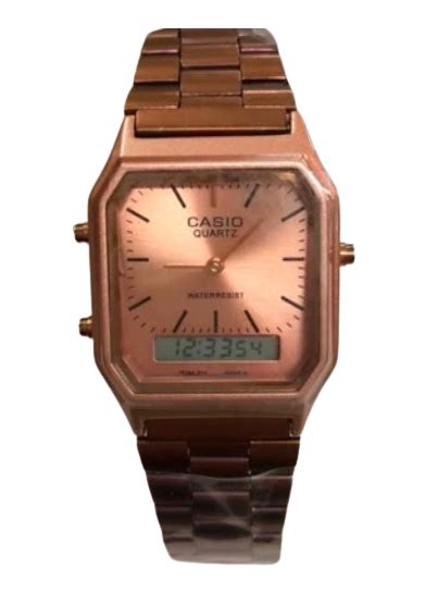 Casio Vintage Watch - Retro Dual Time Rose Gold AQ Digital Sports Women ...